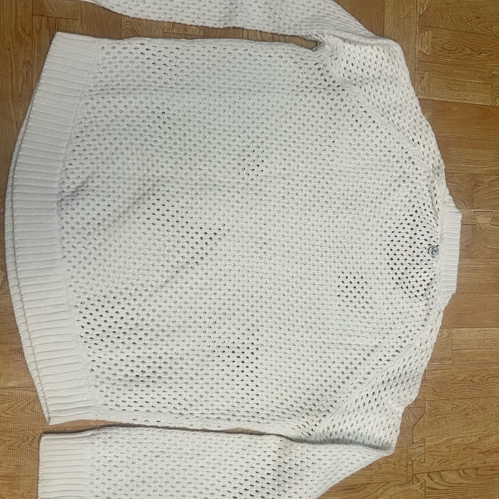 prAna White‎ Open Knit Sweater Chunky Textured Pullover - Picture 7 of 7